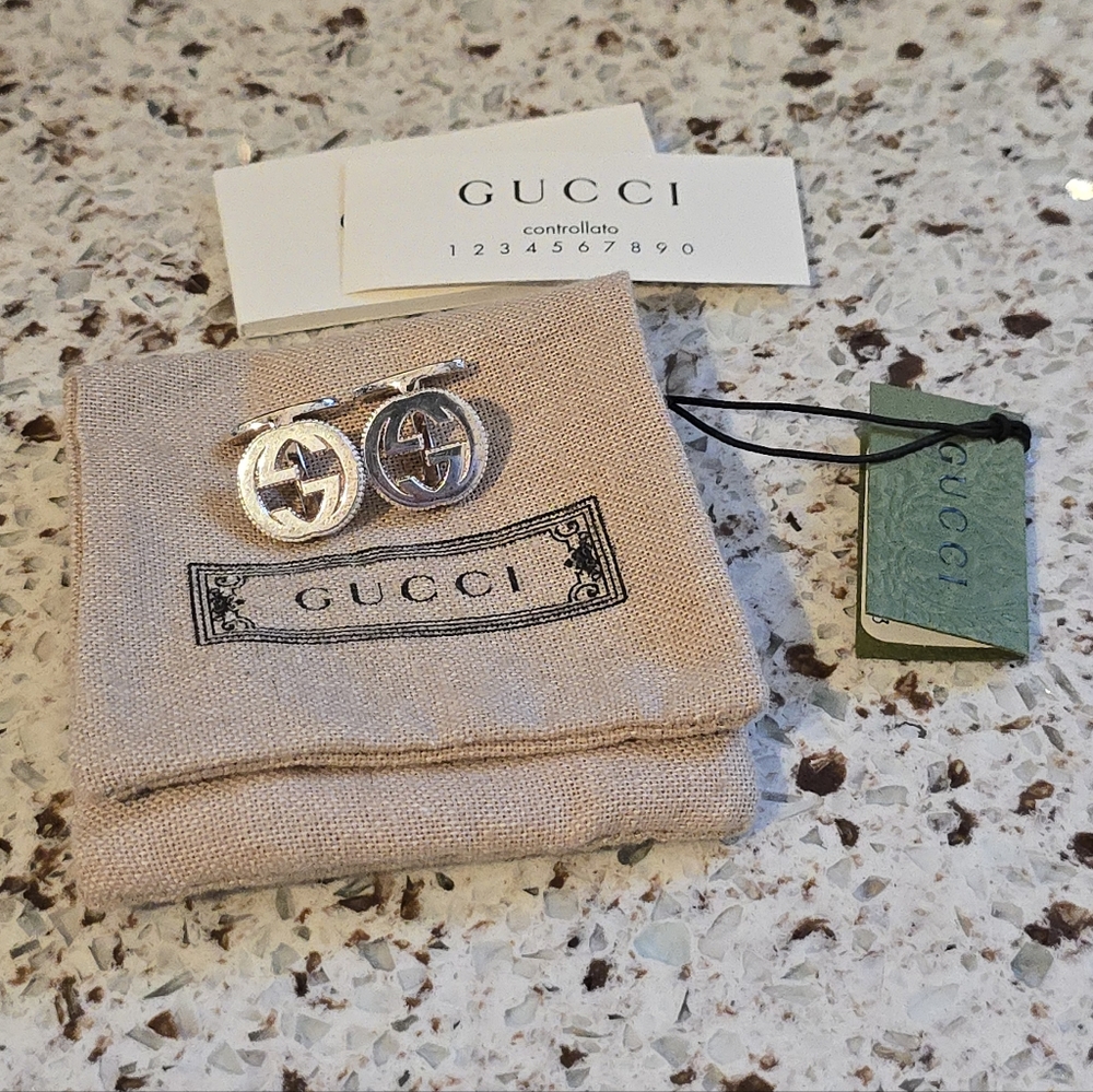 Gucci Silver Emblem Cufflinks
